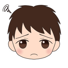 困る男の子の顔