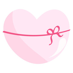 pink heart with ribbon illustration valentines vector 
