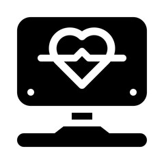 Heart Rate Monitor glyph icon