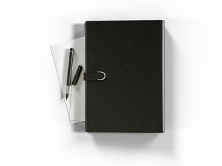 Blank corporate branding stationery mockup with sheets of office paper, booklet, folder, notebook...