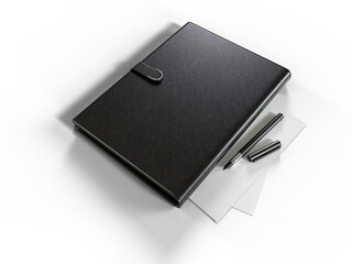 Blank corporate branding stationery mockup with sheets of office paper, booklet, folder, notebook...