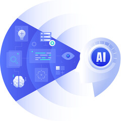 Agentic AI Workflow Automation, Artificial intelligence AI driven decision-making concept illustration clipart