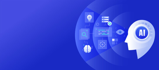 Agentic AI Workflow Automation, Artificial intelligence AI driven decision-making concept illustration Banner