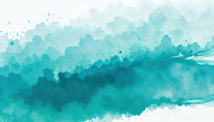 "Serene Strokes: Abstract Turquoise Watercolor Design"