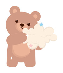 baby shower bear with cloud