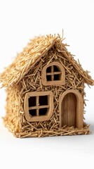 Straw House On A White Background