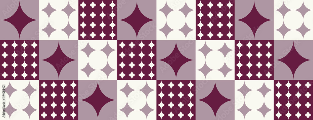 Poster geometric background with a retro style. the background features maroon and white colors, with maroo