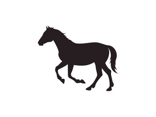Running Horse Silhouette Vector. Running Horse Silhouette Vector Illustration Design on White Background