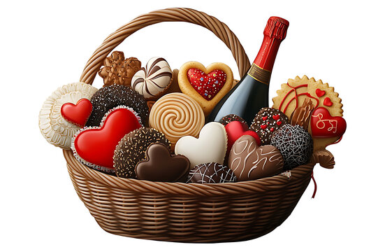 Sweet treats for valentine's day cozy home dessert basket and romantic vibes