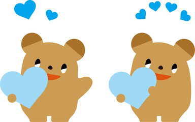 水色のハートを持つクマ_表情あり01