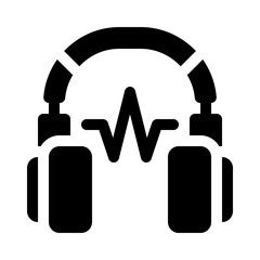 headphones glyph icon