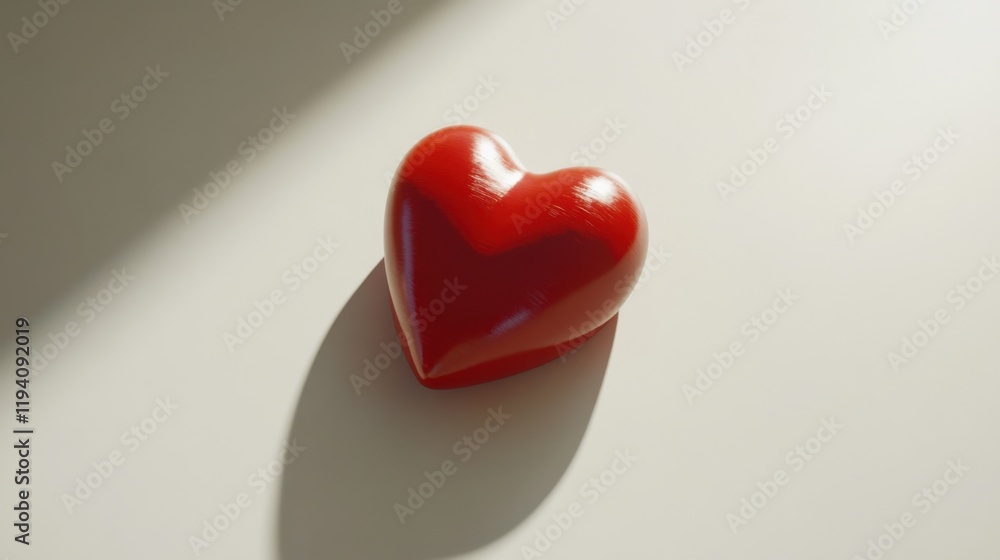 Poster vibrant red heart shape on smooth background creating an appealing symbol of love and affection idea