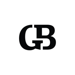 Minimalistic Black and White Logo with Interlocking GB Letters