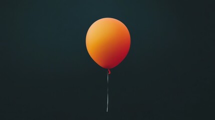 Single orange balloon against dark background.
