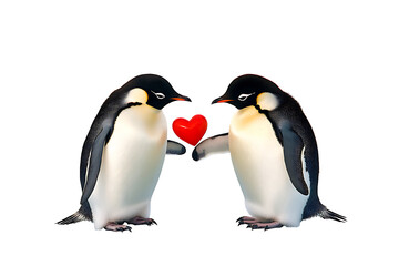 Fototapeta premium Penguins sharing love arctic region wildlife photography nature close-up animal behavior