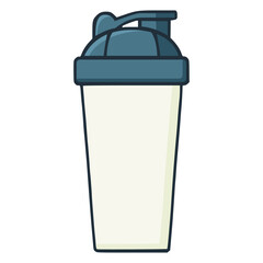 protein shaker drink bottle flat color vector illustration template design