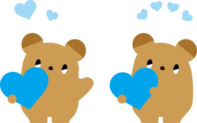 水色のハートを持つクマ_表情なし01