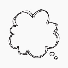 Thought speech bubble sketch illustration vector
