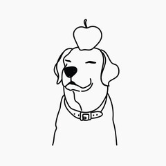 Cute dog pet hand drawn illustration vector