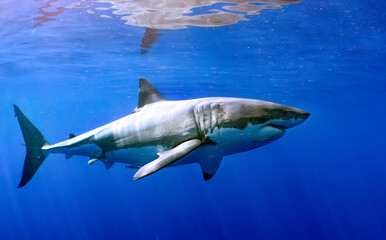Fototapeta premium Great white Shark ,, Guadalupe Mexico