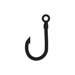 fish hook icon illustration flat