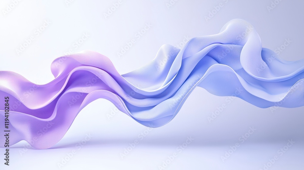 Poster abstract wave design in soft pastel colors with flowing shapes and gentle curves against a light bac