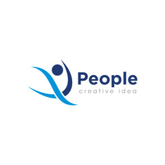 Fototapeta premium Creative Abstract People Concept Logo Design Template