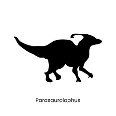 Parasaurolophus Dinosaur silhouette. Flat icon vector illustration for your design graphic element.