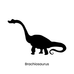 Brachiosaurus Silhouette. Dinosaurs Flat icon vector illustration for your design graphic element. © Fasih Abdullah