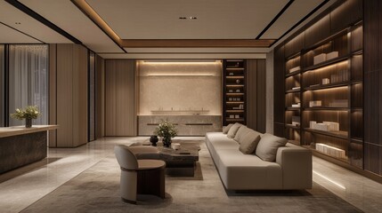 Modern Luxury Lounge Interior Design: Sophisticated and Serene Space
