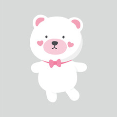 Obraz premium White teddy bear collage element vector