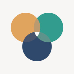 Venn diagram, data infographic design element vector