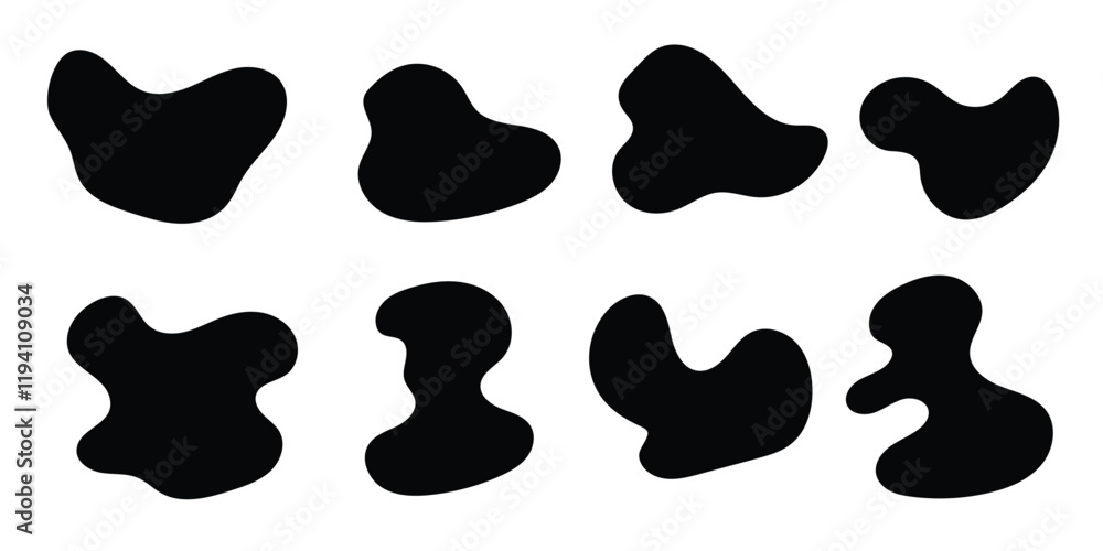 Poster modern abstract fluid blob liquid shape vector design
