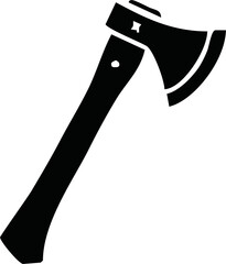 Simple black axe silhouette vector illustration - axe, camping, chopping, cutter, wood, web designing icons and projects.