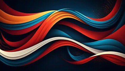 Abstract Colorful Waves Flowing Design