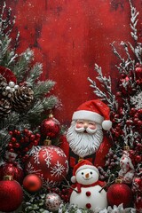 Obraz premium santa claus with christmas tree