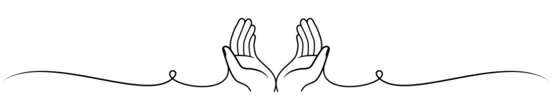 vector line art of praying hands