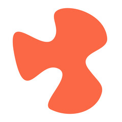 Abstract Doodle Style Organic Shape Orange Decorative Element