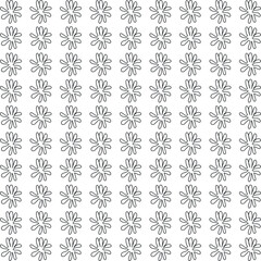black and white floral seamless pattern with retro charm