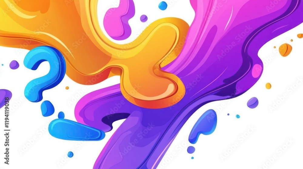 Aufkleber colorful abstract fluid shapes with swirls and drops creating a creative design for backgrounds and 