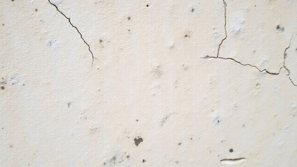 Obraz premium Exterior concrete wall showing cracks, pitting, and discoloration, demonstrating the effects of long-term exposure to the elements.