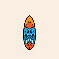 surf board logo vector