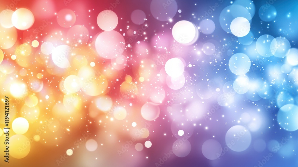 Wall mural vibrant bokeh background with colorful lights and soft glows