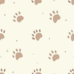 Cat paw cute pink shape seamless repeat pattern