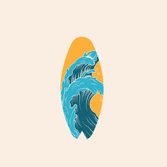 surf board logo vector