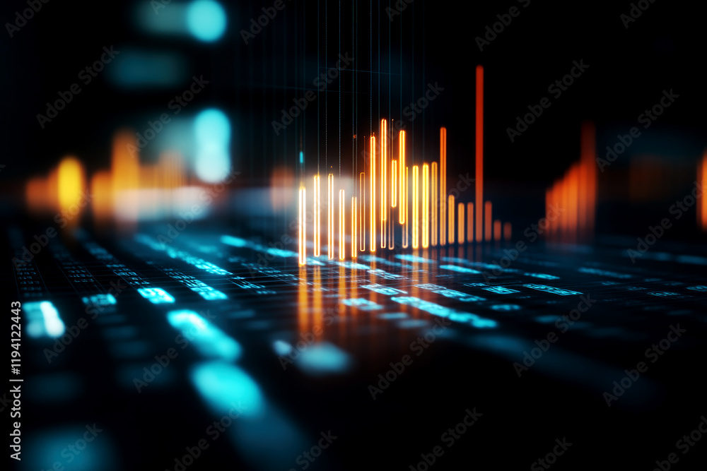 Poster analyzing gdp data trends digital environment visual content urban setting technical perspective for