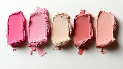 Vibrant Color Palette of Blush Powder for Makeup Application