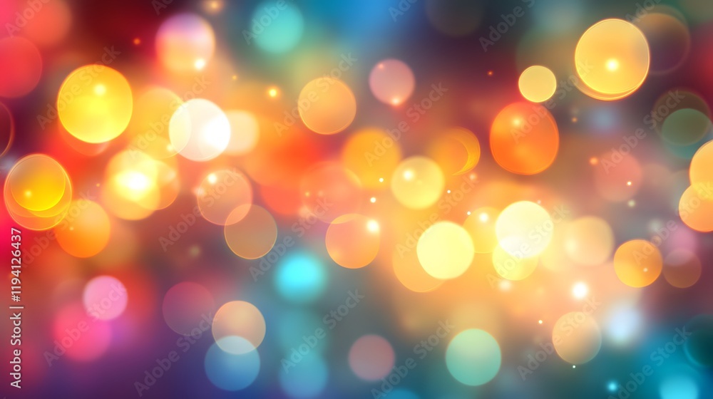 Poster Abstract Colorful Bokeh Lights Background Design
