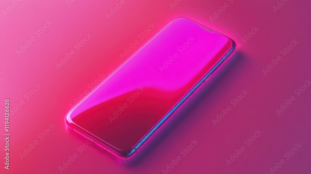 Poster vibrant smartphone mockup on gradient background showcasing modern technology and sleek design in br