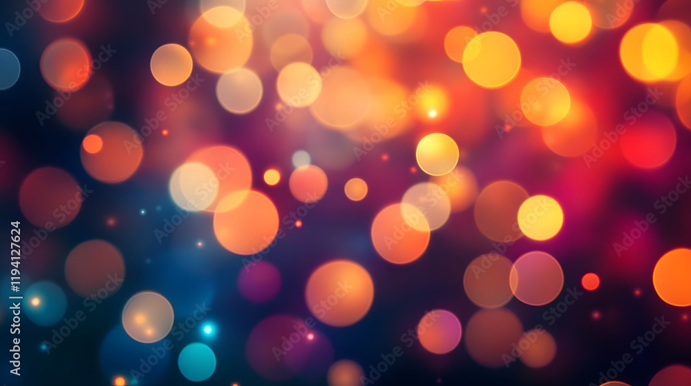 Poster abstract background of colorful bokeh lights